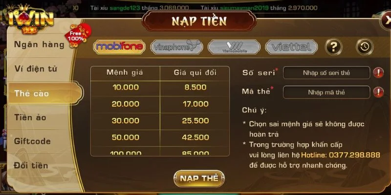 Người dùng cần quan tâm đến vấn đề bảo mật khi nạp tiền IWIN.